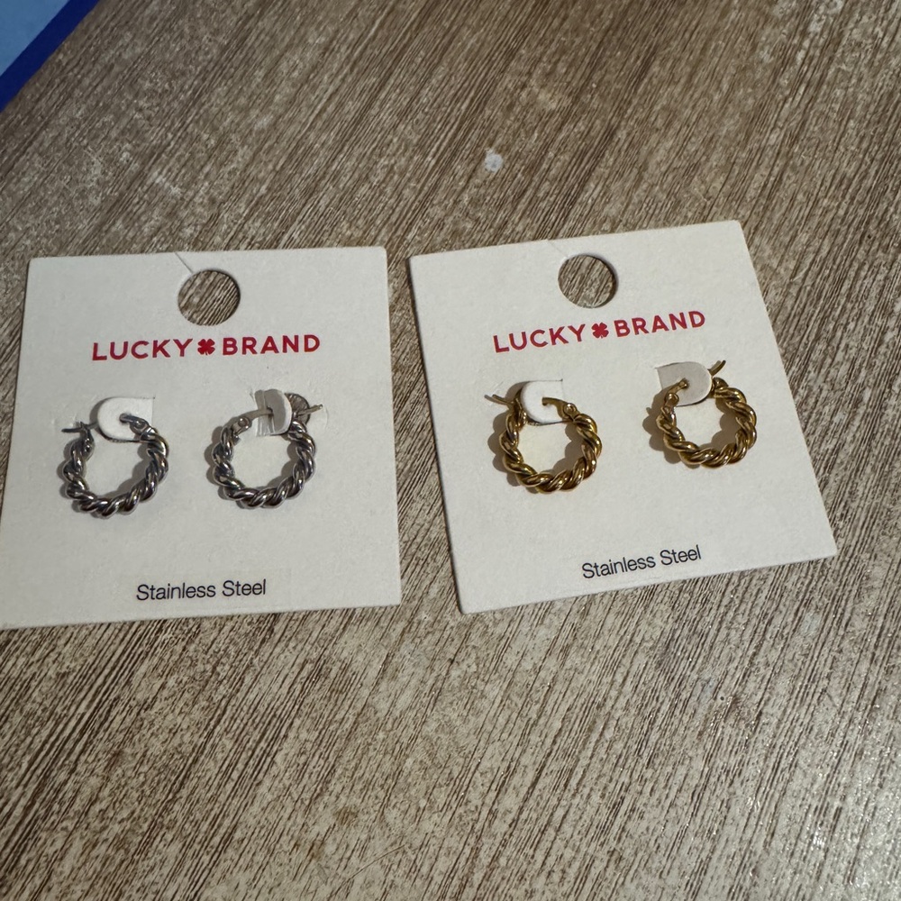 Set of 2 Lucky Brand Hoop Earrings